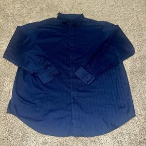 Roundtree & Yorke Long Sleeve Mens 2XT Blue Stripe Shirt